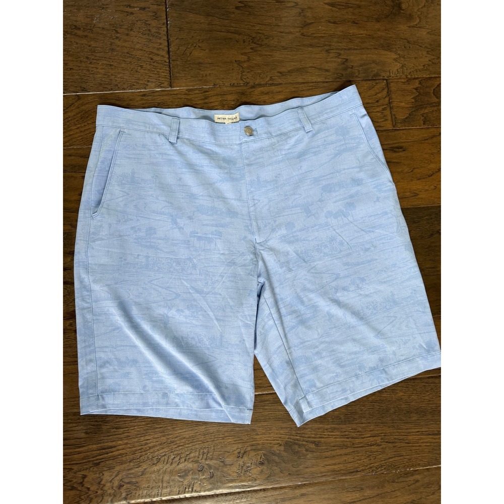 Peter Millar Men's Light Blue Patterned Shorts Size 38